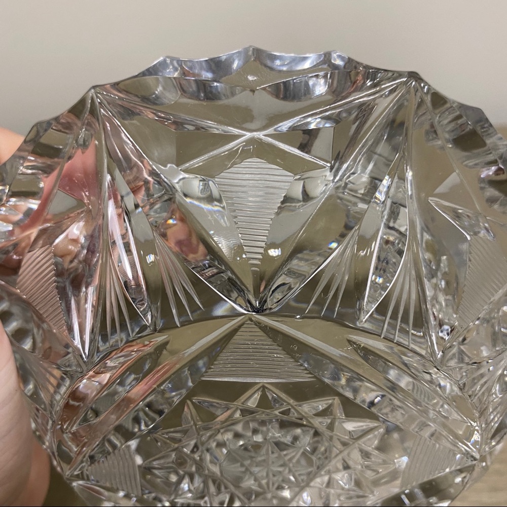 Vintage Lead Crystal Bohemian Czech Ashtray - Picture 11 of 13